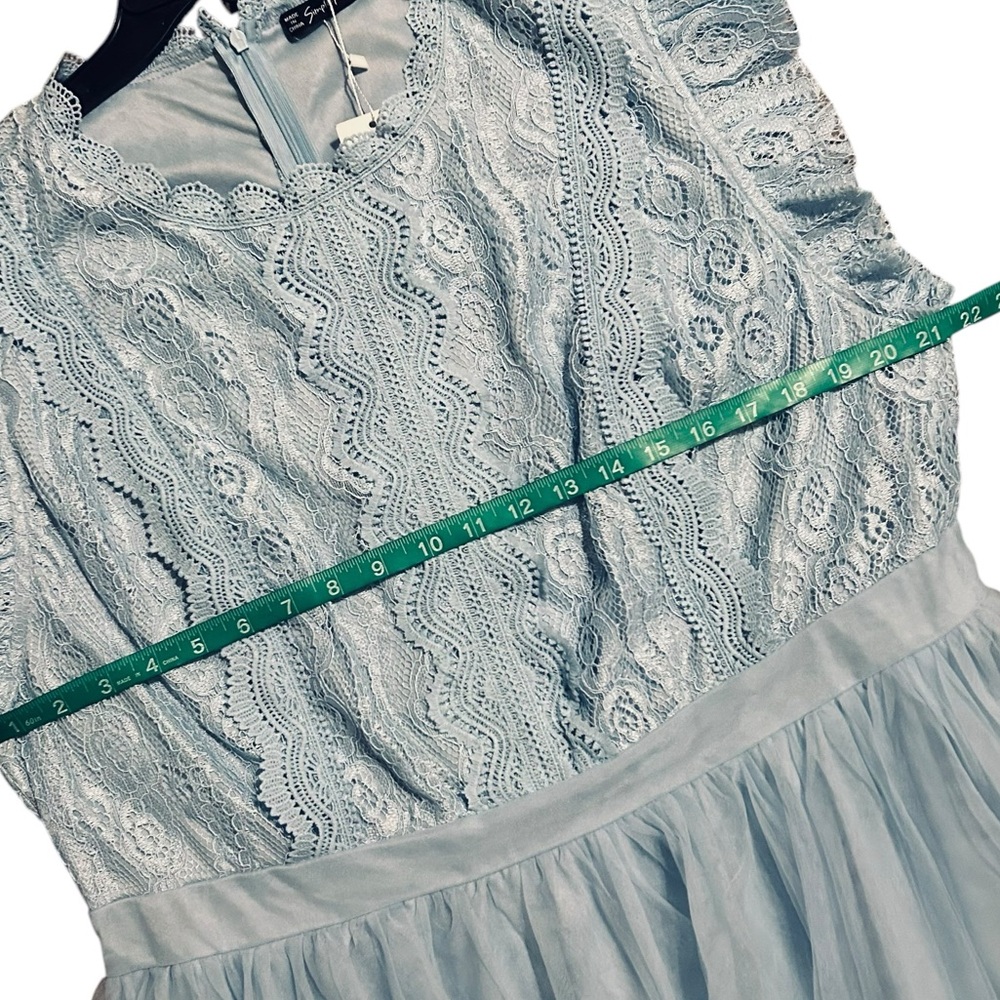 NWT Blue Lace Ruffle Trim Fit & Flare Dress 4XL - Picture 11 of 15